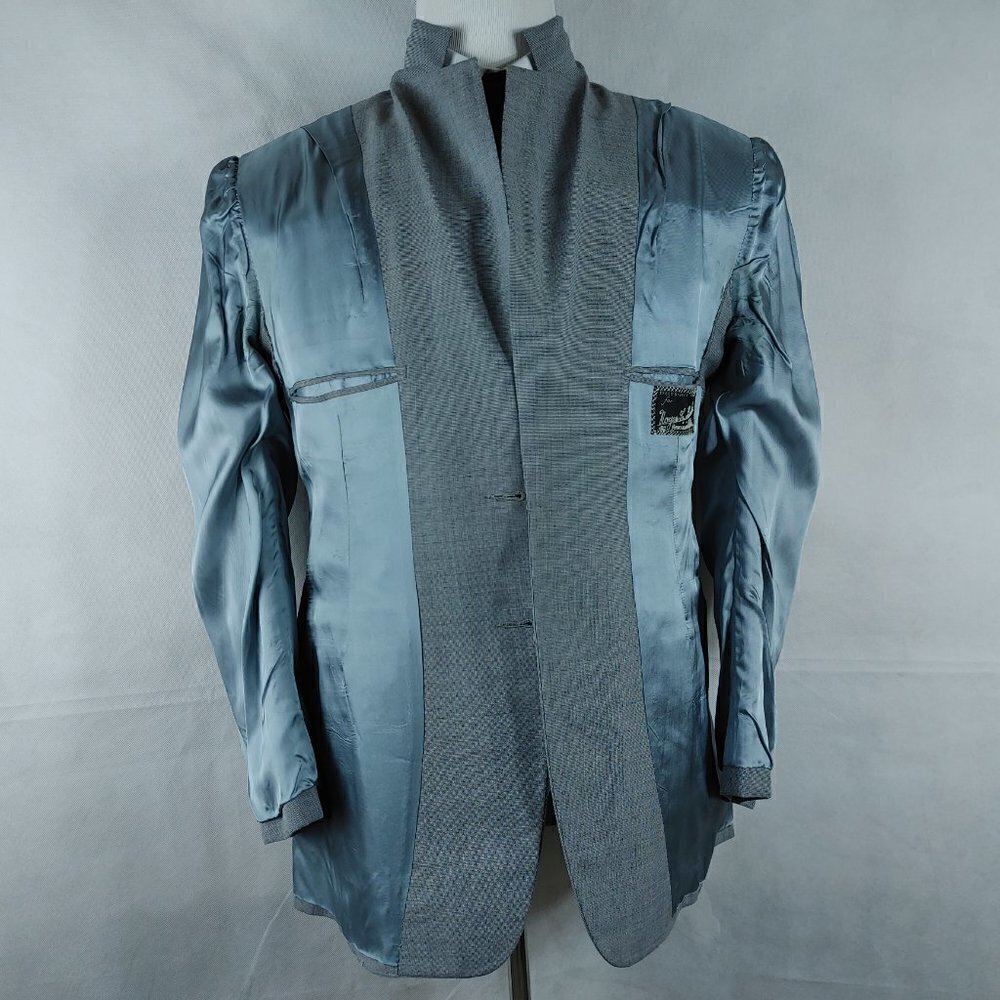 Dominick's Tailors Custom Made 39R 3 Button Gray Birdseye Suit Blazer Sp… - Picture 10 of 12